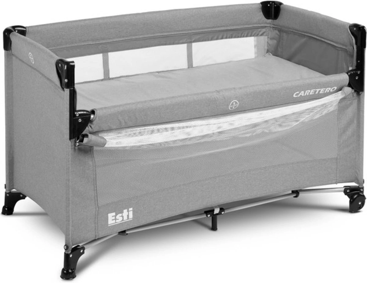 Caretero - Reisbedje Met Nachtkastje Esti Grijs 3 Caretero - Reisbedje Met Nachtkastje Esti Grijs - Afbeelding 3