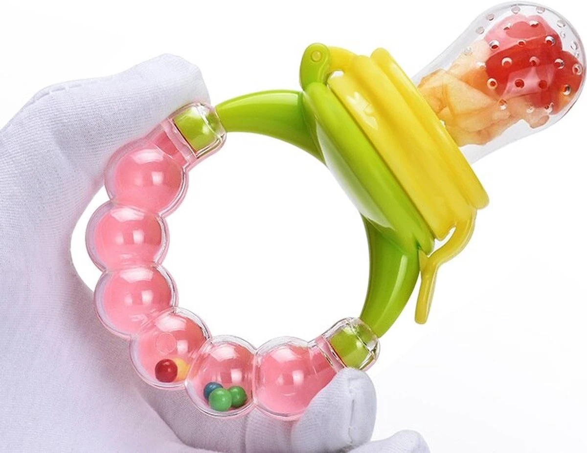 Fruitspeen En Rammelaar In 1 - Fopspeen - Baby - Kind - Kinderbestek - Speen - Baby Speelgoed – Kraamcadeau - Geel/groen 3 Fruitspeen En Rammelaar In 1 - Fopspeen - Baby - Kind - Kinderbestek - Speen - Baby Speelgoed – Kraamcadeau - Geel/groen - Afbeelding 3