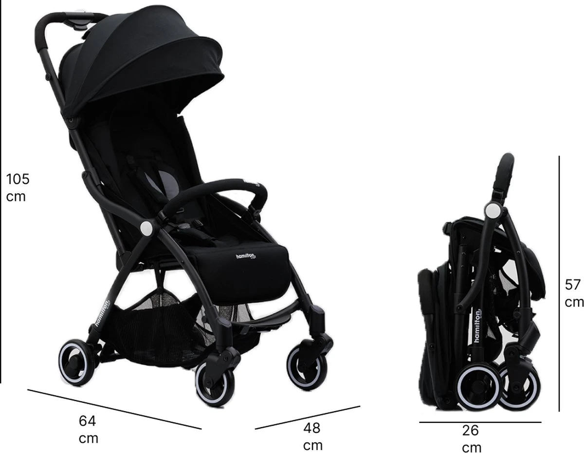 Hamilton By Yoop S1 Plus Buggy Met Monteerbare Zeno Plus Draagwieg - Nieuw En Hoger 2023 Model - Premium Budget Stroller Met One Hand Folding Technologie – Zwart - Licht, Verstelbaar, Wendbaar En Geschikt Van 0 Maanden Tot 4 Jaar – Inclusief Adapter 19 Hamilton By Yoop S1 Plus Buggy Met Monteerbare Zeno Plus Draagwieg - Nieuw En Hoger 2023 Model - Premium Budget Stroller Met One Hand Folding Technologie – Zwart - Licht, Verstelbaar, Wendbaar En Geschikt Van 0 Maanden Tot 4 Jaar – Inclusief Adapter - Afbeelding 19