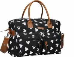 Kidzroom Black And White Luiertas - Zwart - Ophanglussen Kinderwagen - Verschoonmatje - Verstelbare Schouderband -Aanbiedingen BIBS Winkel 1200x939 1