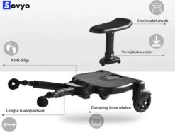 Merkloos Meerijdplankje Universeel Buggy/Kinderwagen - Kinderwagen Accessoire Met Afneembaar Zitje Van Hoogwaardige Kwaliteit - Verstelbaar Meerijdplankje -Aanbiedingen BIBS Winkel 1200x941 3