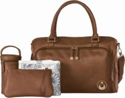Grote Luiertas Double Zip Satchel Chestnut Redwood - Kunstleer - 42 Cm Breed -Aanbiedingen BIBS Winkel 1200x949 1
