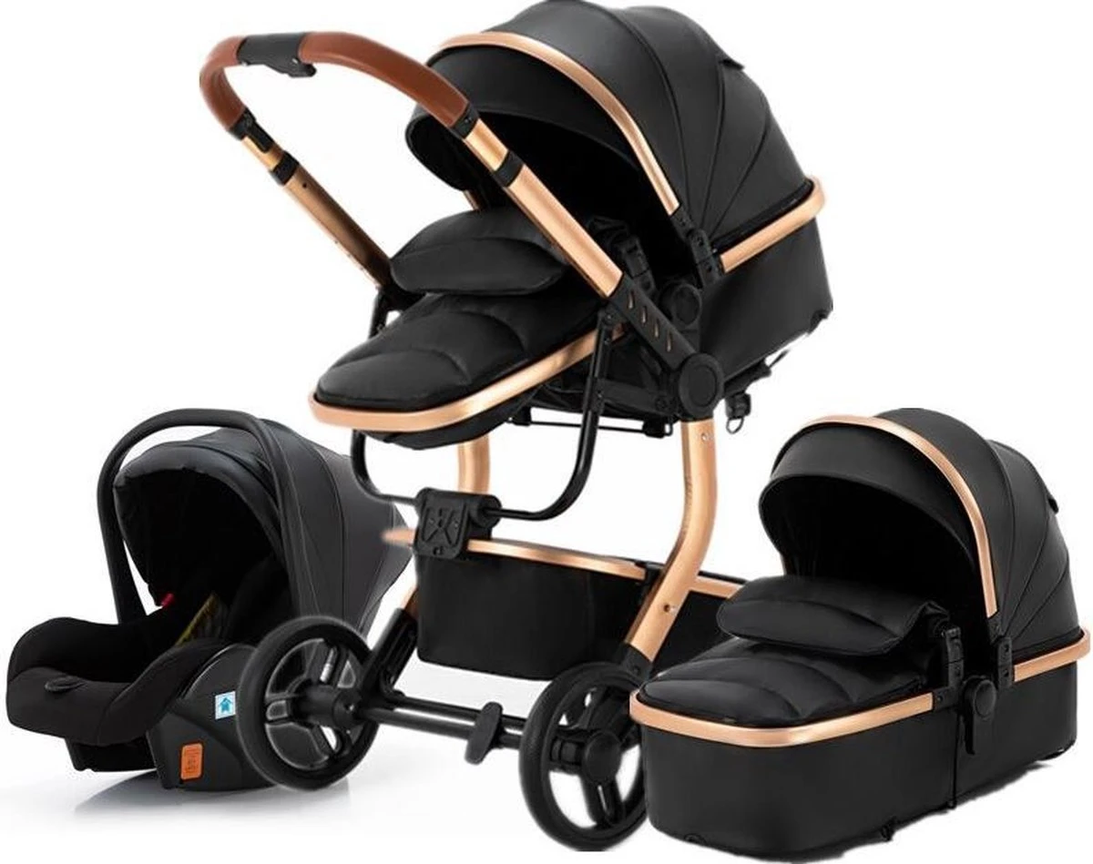 Merkloos BrightWise Luxe Kinderwagen 3 In 1 Van Voldoet Aan Alle Europese Veiligheidscertificaten - Wandelwagen - Kinderwagen 3-in-1 Incl Autostoel - Kinderwagen Maxi Cosi – Buggy 3 In 1 - Newborn - Zwart 1 Merkloos BrightWise Luxe Kinderwagen 3 In 1 Van Voldoet Aan Alle Europese Veiligheidscertificaten - Wandelwagen - Kinderwagen 3-in-1 Incl Autostoel - Kinderwagen Maxi Cosi – Buggy 3 In 1 - Newborn - Zwart