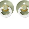 BIBS Set Van 2 Glow In The Dark Spenen / SAGE [groen] | T1 / Maat 1 - 0-6 Maanden | Fopspeen Newborn