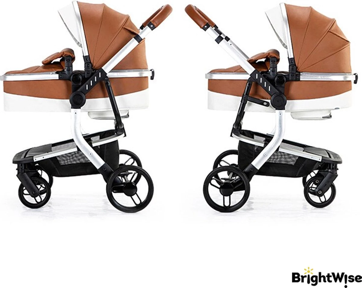 Merkloos BrightWise® Luxe Kinderwagen 3 In 1 Voldoet Aan Alle Europese Veiligheidscertificaten - Wandelwagen - Kinderwagen 3-in-1 Incl Autostoel - Kinderwagen Maxi Cosi – Buggy 3 In 1 - Newborn - Leer - Bruin 13 Merkloos BrightWise® Luxe Kinderwagen 3 In 1 Voldoet Aan Alle Europese Veiligheidscertificaten - Wandelwagen - Kinderwagen 3-in-1 Incl Autostoel - Kinderwagen Maxi Cosi – Buggy 3 In 1 - Newborn - Leer - Bruin - Afbeelding 13