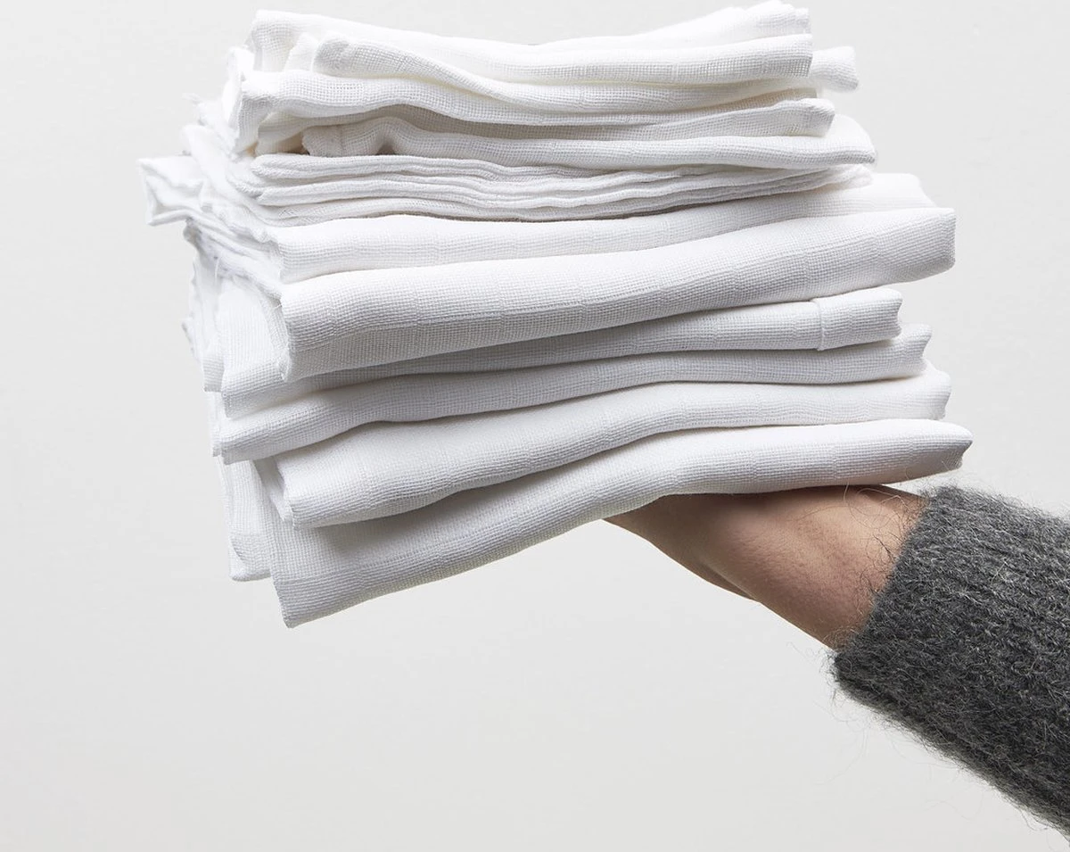 Meyco Uni Swaddle - 2-pack - Hydrofiel - White - 120x120cm 2 Meyco Uni Swaddle - 2-pack - Hydrofiel - White - 120x120cm - Afbeelding 2