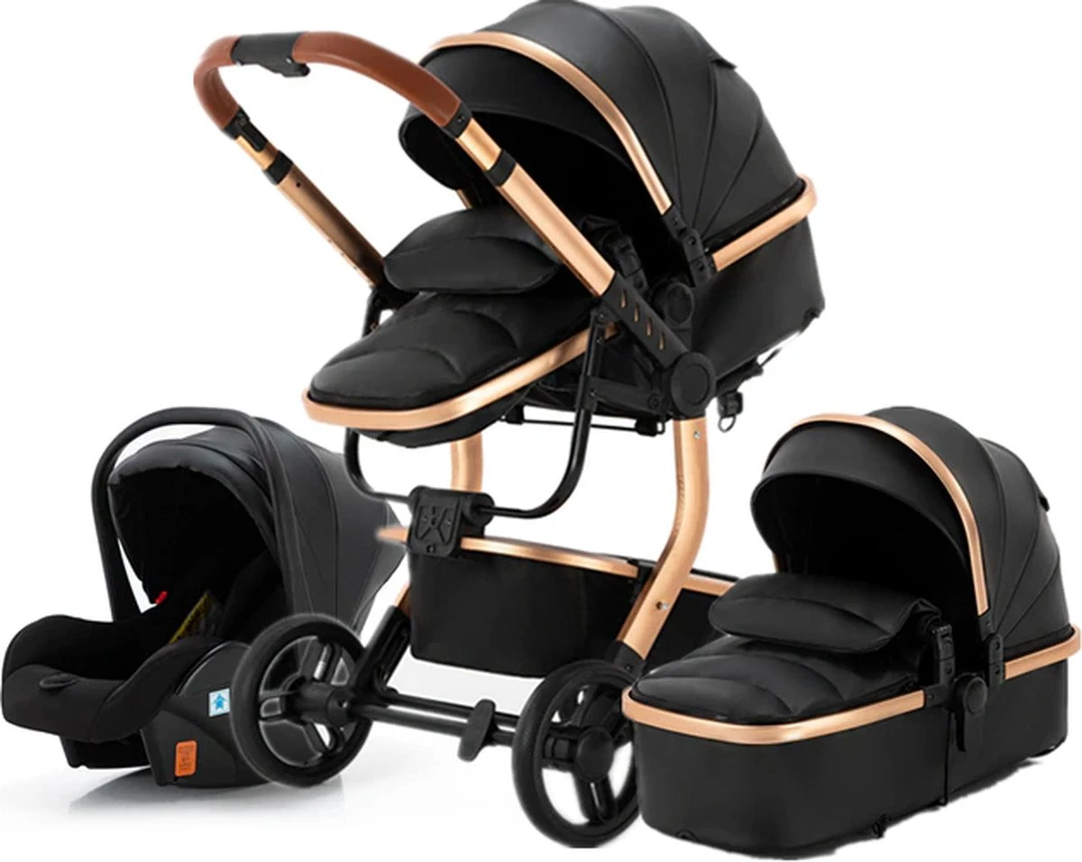 Loft Home Luxe 3-in-1 Kinderwagen | Wandelwagen | Autostoeltje | Buggy | Inklapbaar | Zwart | 0-36 Maanden 1 Loft Home Luxe 3-in-1 Kinderwagen | Wandelwagen | Autostoeltje | Buggy | Inklapbaar | Zwart | 0-36 Maanden