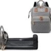 Humpy Dumpy Stijlvolle Luiertas Rugzak (Grijs) Met Uitschuifbaar Verschoon/ Slaap Bedje. Incl. Verschoon Matje, USB Poort & Buggy Straps
