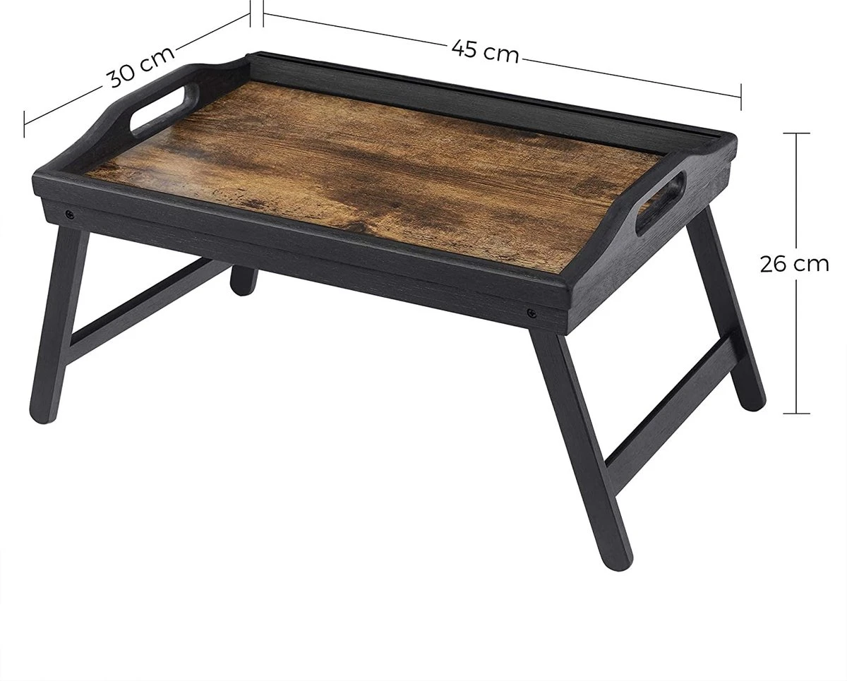 FURNIBELLA - Bedblad, Ontbijtblad, Laptopstandaard, Met Inklapbare Poten Gemaakt Van Bamboe, Voor Bed, Bank, Voor Snacks, Met Houder Voor Mobiele Telefoon, Tablet, 42 X 30 X 22 Cm, Vintage Bruin LLD111B01 2 FURNIBELLA - Bedblad, Ontbijtblad, Laptopstandaard, Met Inklapbare Poten Gemaakt Van Bamboe, Voor Bed, Bank, Voor Snacks, Met Houder Voor Mobiele Telefoon, Tablet, 42 X 30 X 22 Cm, Vintage Bruin LLD111B01 - Afbeelding 2