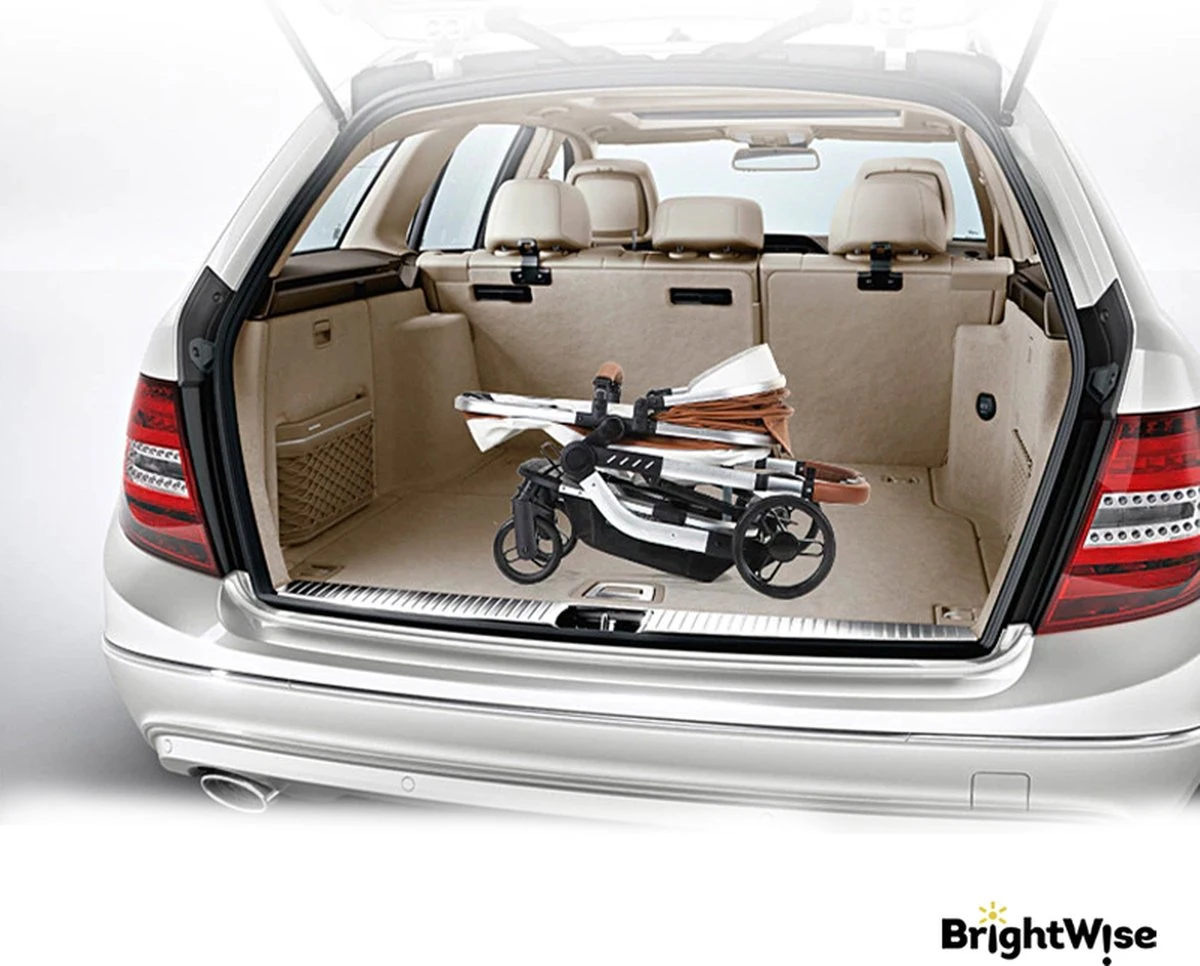 Merkloos BrightWise® Luxe Kinderwagen 3 In 1 Voldoet Aan Alle Europese Veiligheidscertificaten - Wandelwagen - Kinderwagen 3-in-1 Incl Autostoel - Kinderwagen Maxi Cosi – Buggy 3 In 1 - Newborn - Leer - Bruin 4 Merkloos BrightWise® Luxe Kinderwagen 3 In 1 Voldoet Aan Alle Europese Veiligheidscertificaten - Wandelwagen - Kinderwagen 3-in-1 Incl Autostoel - Kinderwagen Maxi Cosi – Buggy 3 In 1 - Newborn - Leer - Bruin - Afbeelding 4