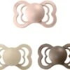 BIBS Supreme Fopspeen | Bundel Set 3 Stuks | T1 | Maat 1 | 0-6 Maanden | Silicone | Blush, Dark Oak, Vanilla