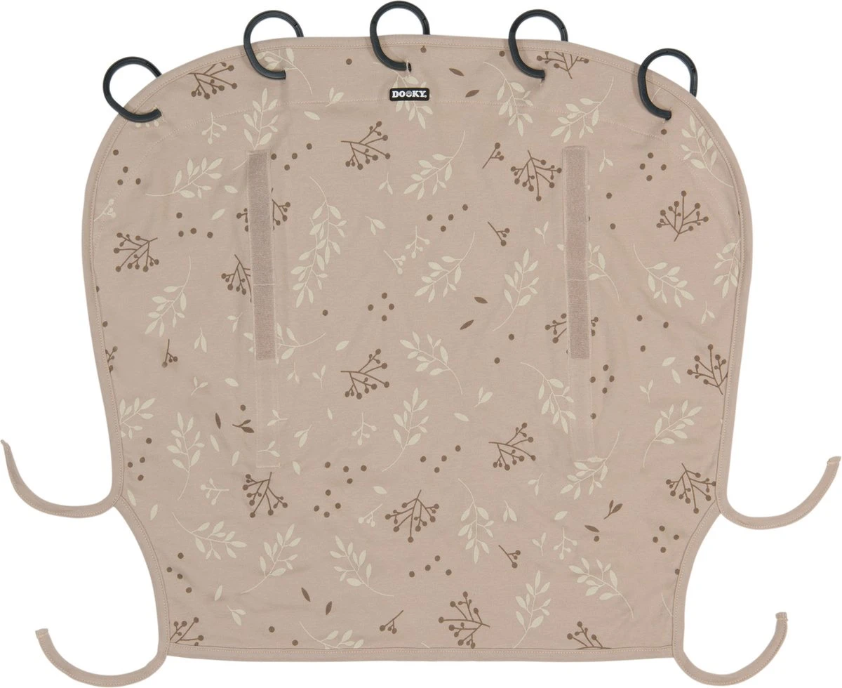 Dooky Universal Cover Zonnescherm Kinderwagen - Romantic Leaves Beige 1 Dooky Universal Cover Zonnescherm Kinderwagen - Romantic Leaves Beige