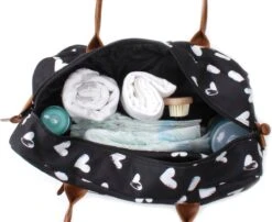Kidzroom Black And White Luiertas - Zwart - Ophanglussen Kinderwagen - Verschoonmatje - Verstelbare Schouderband -Aanbiedingen BIBS Winkel 1200x982 4