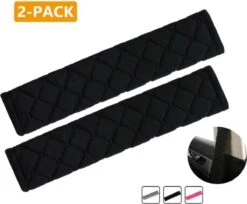 Merkloos Luxe Gordelhoes - Auto Gordelbeschermer - Gordelkussen - Zwart - 2 Stuks Gordelbeschermers