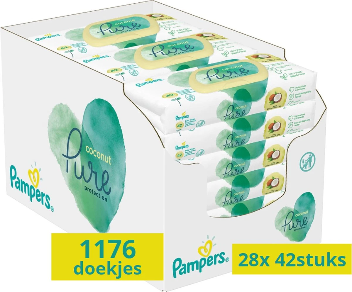 Pampers® Pampers Pure Coconut Babydoekjes - 28 Verpakkingen Van 42 Doekjes = 1176 Babydoekjes 1 Pampers® Pampers Pure Coconut Babydoekjes - 28 Verpakkingen Van 42 Doekjes = 1176 Babydoekjes