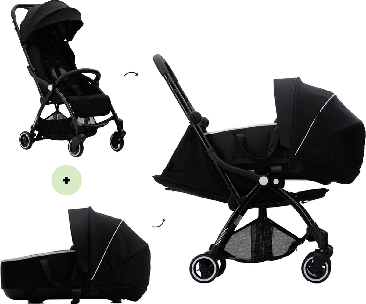 Hamilton By Yoop X1 Plus Kinderwagen - Buggy Met Monteerbare Wieg - Premium Stroller Met One Hand Folding Technologie - Nieuw, Hoger, Uitgebreider 2023 Model - Zwart - Licht, Verstelbaar, Wendbaar En Geschikt Van 0 Maanden Tot 4 Jaar 1 Hamilton By Yoop X1 Plus Kinderwagen - Buggy Met Monteerbare Wieg - Premium Stroller Met One Hand Folding Technologie - Nieuw, Hoger, Uitgebreider 2023 Model - Zwart - Licht, Verstelbaar, Wendbaar En Geschikt Van 0 Maanden Tot 4 Jaar