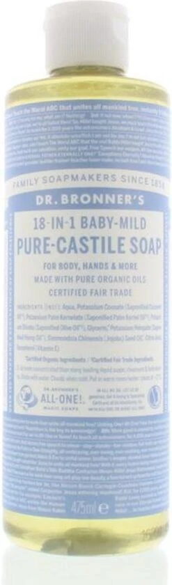Dr. Bronner's Gel Baby Mild 18-in-1 Pure-Castile Soap -Aanbiedingen BIBS Winkel 353x1200