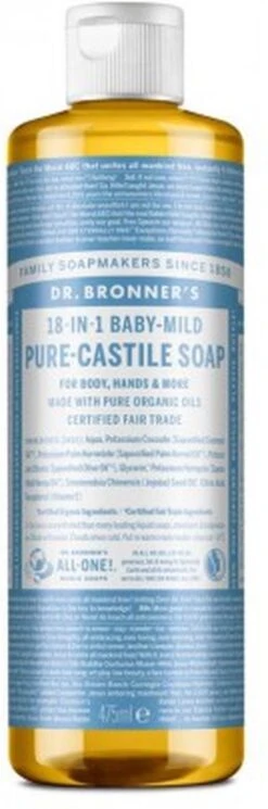 Dr. Bronner's Gel Baby Mild 18-in-1 Pure-Castile Soap -Aanbiedingen BIBS Winkel 398x1200