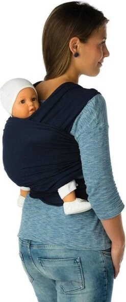Babylonia Draagdoek - Tricot-Slen - Jeansblauw -Aanbiedingen BIBS Winkel 501x1200 4