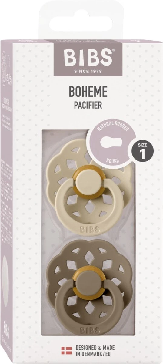 BiBS - Boheme Pacifier - Stage 1 Fopspeen - 2 Stuks - Vanilla / Dark Oak 10 BiBS - Boheme Pacifier - Stage 1 Fopspeen - 2 Stuks - Vanilla / Dark Oak - Afbeelding 10