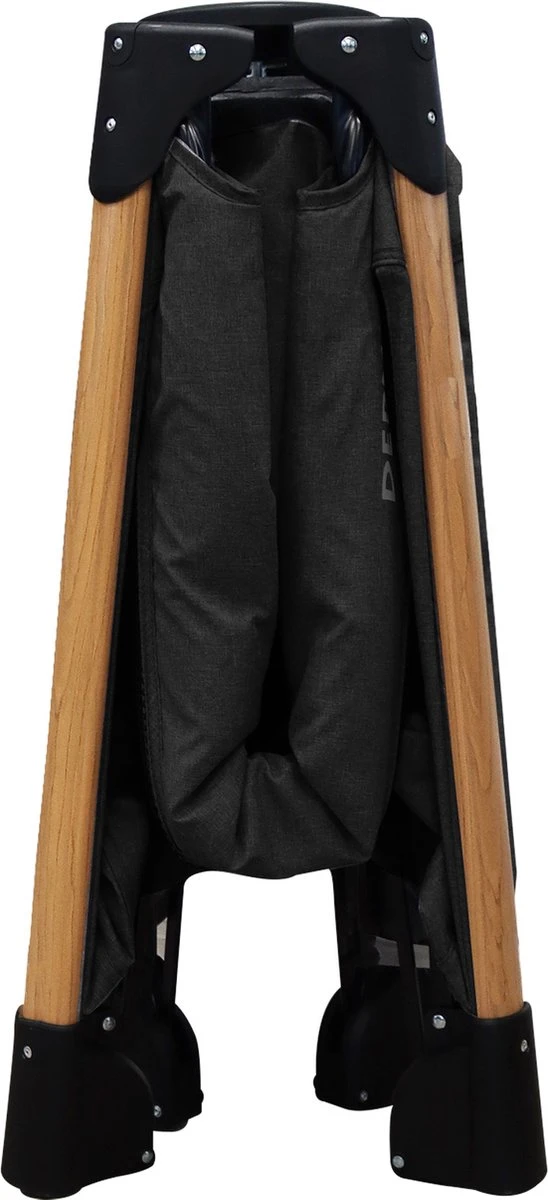 Deryan Luxe Campingbed Compleet - 120x60cm - Bodemverhoger - Verschoonblad - Opbergmand - Zwart 11 Deryan Luxe Campingbed Compleet - 120x60cm - Bodemverhoger - Verschoonblad - Opbergmand - Zwart - Afbeelding 11