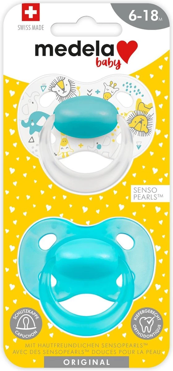 Medela Baby Fopspeen Original Hoge Acceptatie Orthdontisch Ergonomische Vorm - Turquoise Blauw - 6-18 Maanden - 2 Stuks 12 Medela Baby Fopspeen Original Hoge Acceptatie Orthdontisch Ergonomische Vorm - Turquoise Blauw - 6-18 Maanden - 2 Stuks - Afbeelding 12