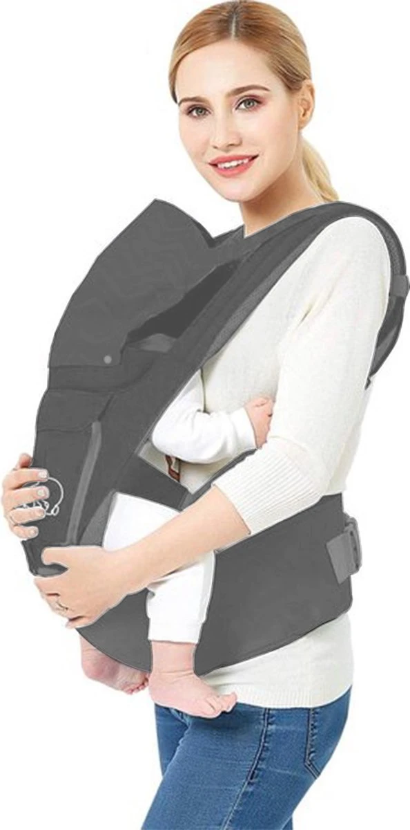Deryan Pack Luxe Ergonomische Draagzak Babydrager + Opbergvakjes Grijs 9 Deryan Pack Luxe Ergonomische Draagzak Babydrager + Opbergvakjes Grijs - Afbeelding 9