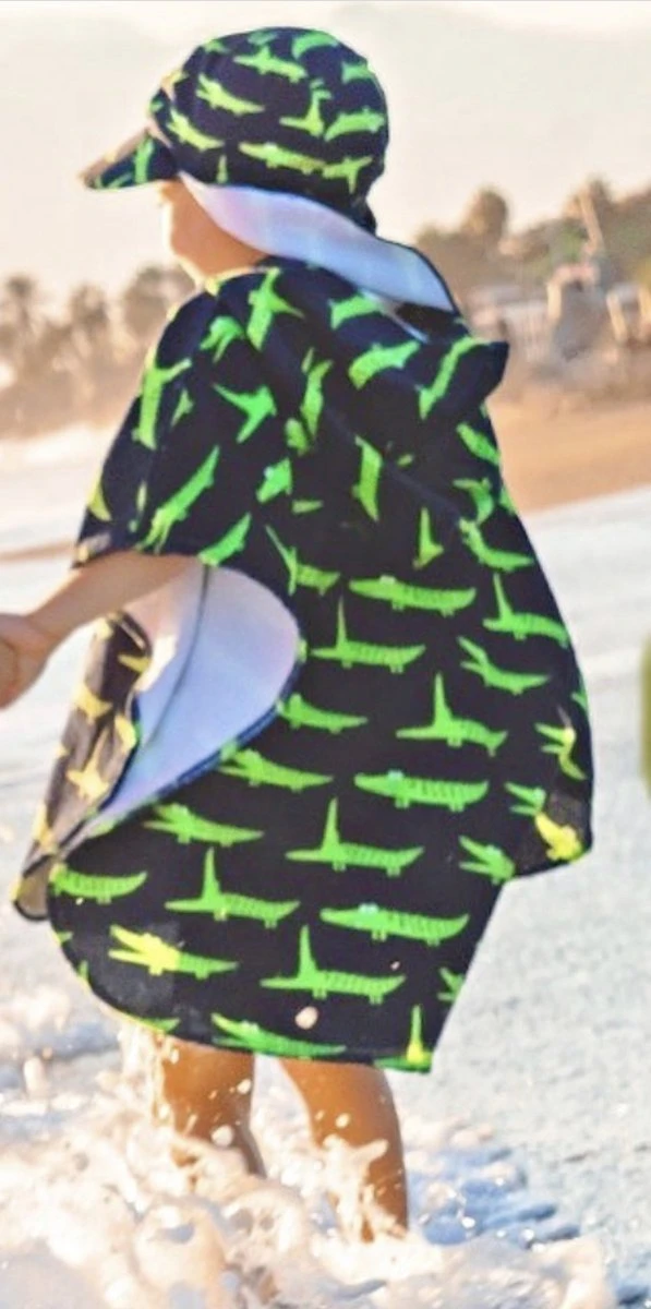 Slipstop - Poncho - Handdoek - Onesize - Gator - Krokodillen - Jongens - Kinderen - Zwemmen - Cape - Kadotip 2 Slipstop - Poncho - Handdoek - Onesize - Gator - Krokodillen - Jongens - Kinderen - Zwemmen - Cape - Kadotip - Afbeelding 2