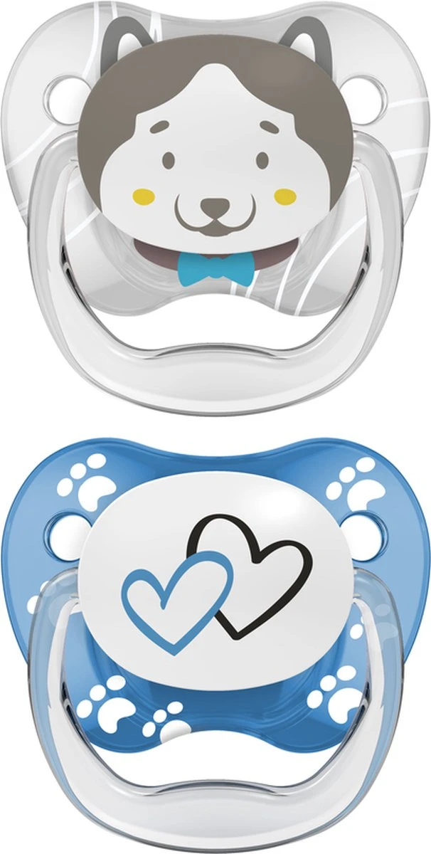 Dr. Brown's Dr Brown's Fopspeen - Animal Faces - Fase 2 - Blauw - 2-pack 1 Dr. Brown's Dr Brown's Fopspeen - Animal Faces - Fase 2 - Blauw - 2-pack