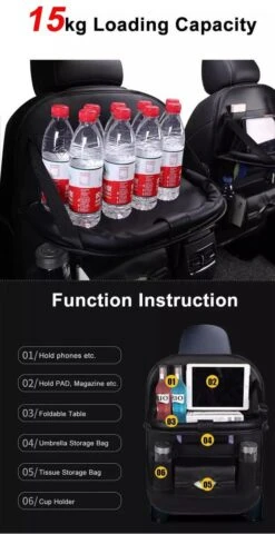 Merkloos PREMIUM Autostoel Organizer - Carseat Organiser - Auto Stoel Organizer - Tablet Houder - Auto Tafeltje - Auto Organizer - Beker Houder - Paraplu Houder - Tissue Doos Houder -Aanbiedingen BIBS Winkel 618x1200 2
