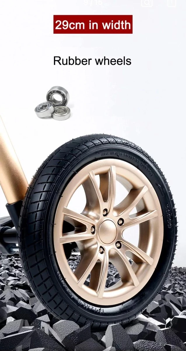 Merkloos Luxe Multi-functionele 3 In 1 Kinderwagen - Kwalitatieve Buggy - Opklapbare Wandelwagen - Khaki 2 Merkloos Luxe Multi-functionele 3 In 1 Kinderwagen - Kwalitatieve Buggy - Opklapbare Wandelwagen - Khaki - Afbeelding 2