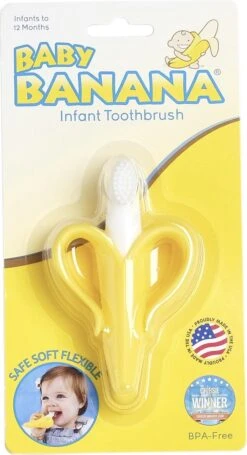 Baby Banaan Tandenborstel/bijtspeeltje – Geel - Baby Tandenborstel - Bij Doorkomende Tandjes - Tandvlees Massage - Babytandenborstel - Peuter Tandenborstel -Aanbiedingen BIBS Winkel 651x1200 2