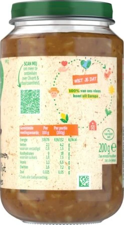 Olvarit 6m01 Bruine Bonen Appel Rundvlees Rijst 6x200g -Aanbiedingen BIBS Winkel 663x1200 10