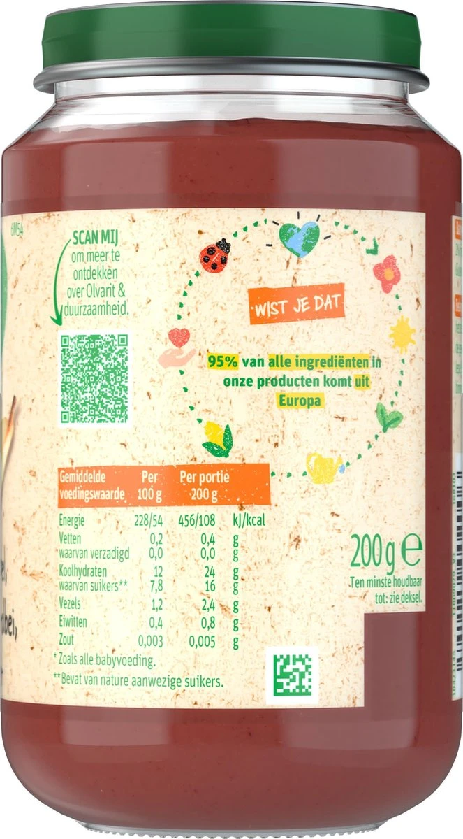 Olvarit 6m54 Appel Aardbei Peer 6x200g 9 Olvarit 6m54 Appel Aardbei Peer 6x200g - Afbeelding 9