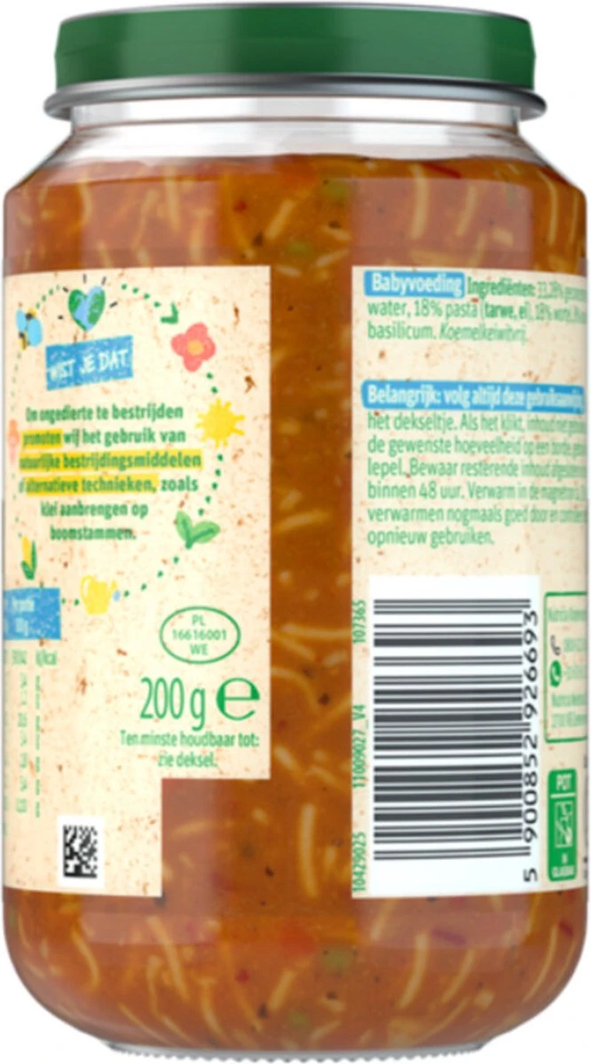 Olvarit 8m10 Spaghetti Bolognese 6x200g 10 Olvarit 8m10 Spaghetti Bolognese 6x200g - Afbeelding 10