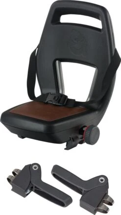 Qibbel 6+ Junior Fietsstoeltje Achter - Zwart Met Bruin Kussentje -Aanbiedingen BIBS Winkel 675x1200 11