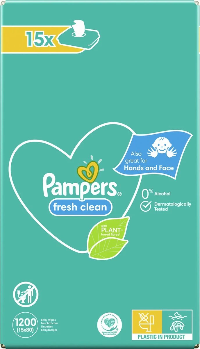 Pampers® Pampers Fresh Clean Billendoekjes - 1200 Doekjes 15 Pampers® Pampers Fresh Clean Billendoekjes - 1200 Doekjes - Afbeelding 15