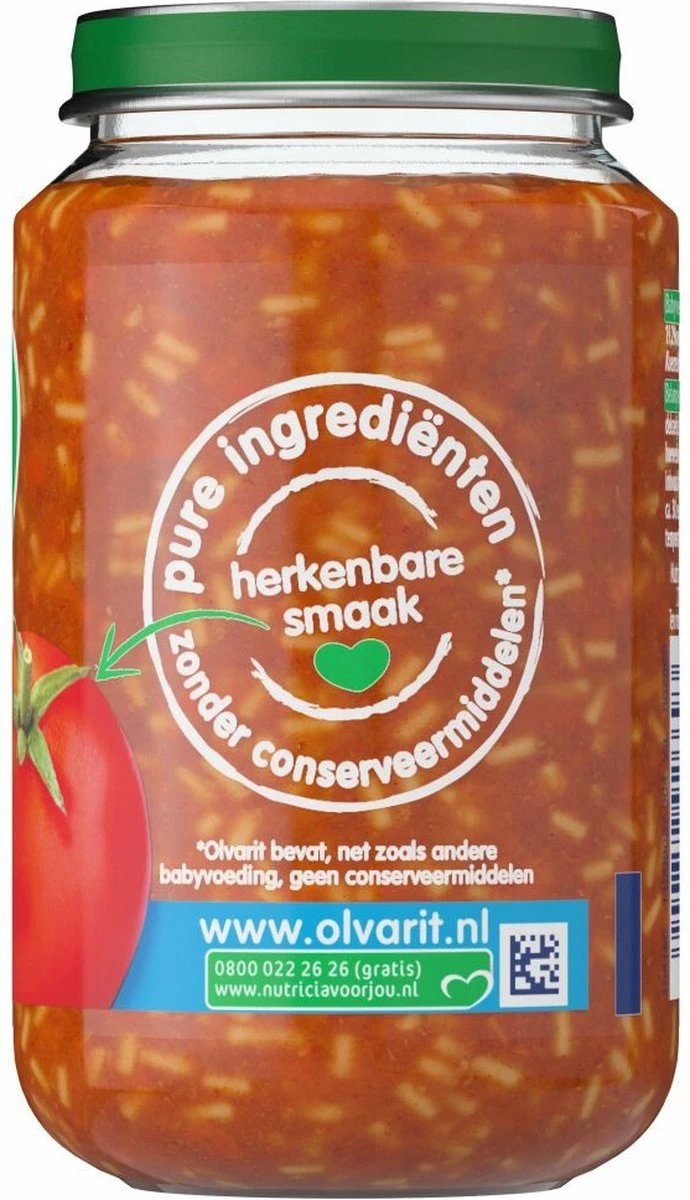 Olvarit 8m10 Spaghetti Bolognese 6x200g 2 Olvarit 8m10 Spaghetti Bolognese 6x200g - Afbeelding 2