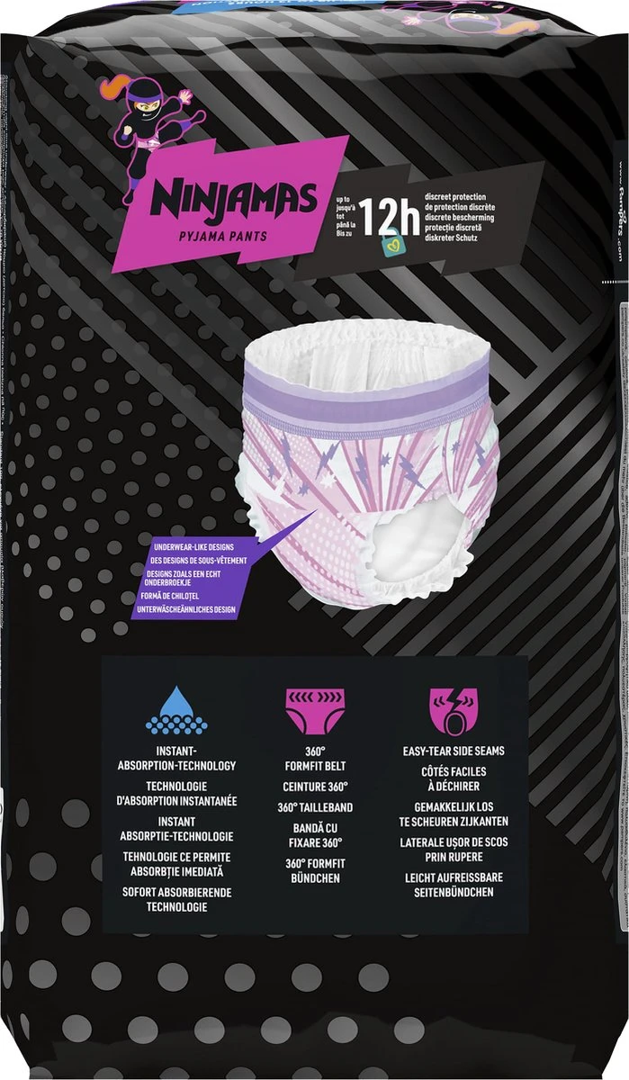 Ninjamas Pyjama Pants Luierbroekjes Meisje - 10 Nachtluiers Voor Bedplassen - 4-7 Jaar 11 Ninjamas Pyjama Pants Luierbroekjes Meisje - 10 Nachtluiers Voor Bedplassen - 4-7 Jaar - Afbeelding 11