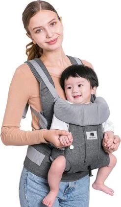 Deryan Meinkind Draagzak - Ergonomische Draagzak Vanaf Geboorte - Antraciet