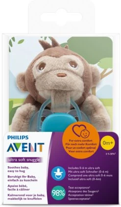 Philips Avent Snuggle Knuffelspeen - 0-6 Maanden - Aapje 20 Philips Avent Snuggle Knuffelspeen - 0-6 Maanden - Aapje -Aanbiedingen BIBS Winkel 702x1200 5