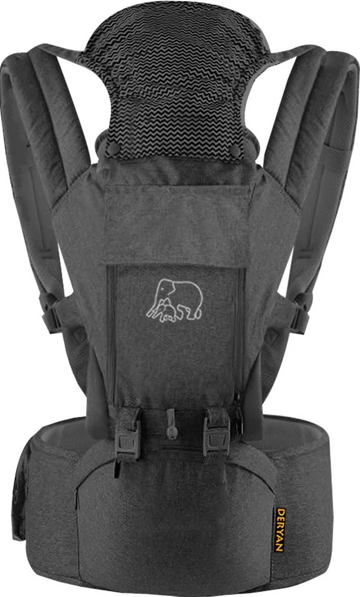 Deryan Pack Luxe Ergonomische Draagzak Babydrager + Opbergvakjes Grijs 6 Deryan Pack Luxe Ergonomische Draagzak Babydrager + Opbergvakjes Grijs - Afbeelding 6