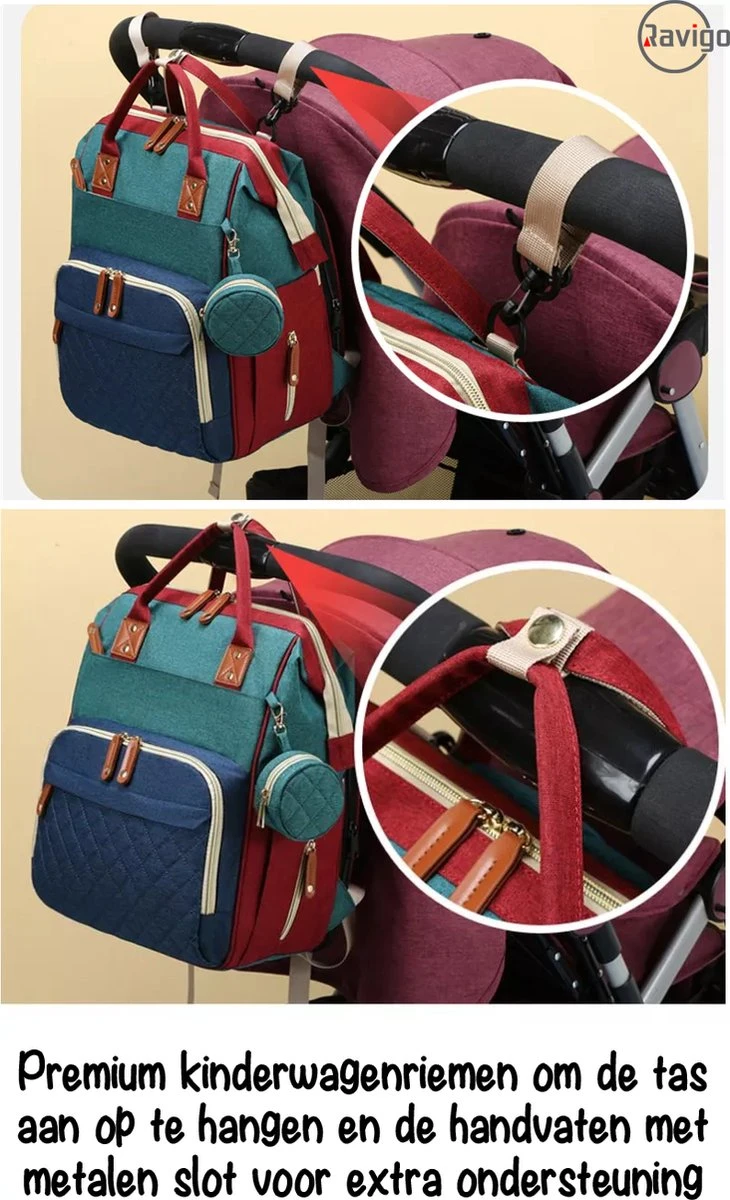 Luiertas - Rugzak - Baby - Kind - Mama - Papa - Slapen - Roze - Relaxen 2 Luiertas - Rugzak - Baby - Kind - Mama - Papa - Slapen - Roze - Relaxen - Afbeelding 2