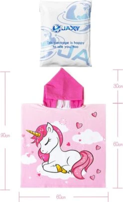 JAXY Badcape Baby - Badcape - Baby Badjas - Omslagdoek - Omslagdoek - Baby Handdoek Met Capuchon - Strandhanddoek - Badponcho - Poncho Handdoek - Microfiber - 60x90cm - Pony -Aanbiedingen BIBS Winkel 735x1200