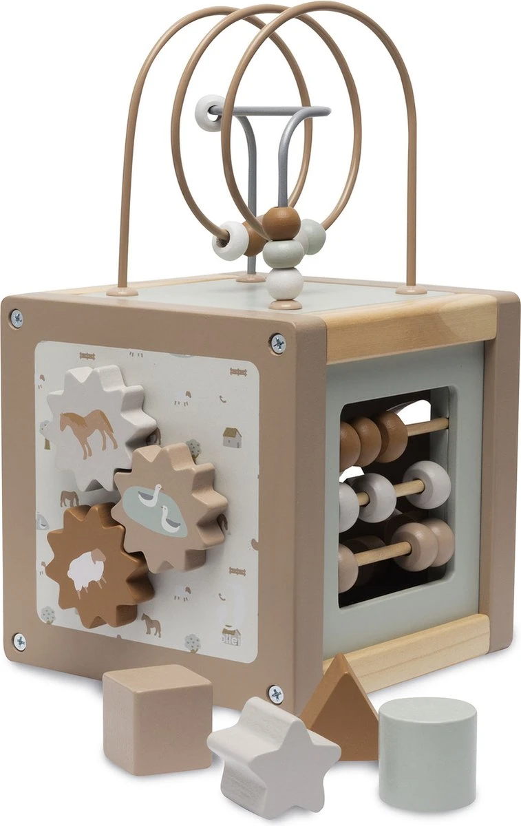 Jollein Houten Activiteitenkubus 15x15x15cm - Farm 6 Jollein Houten Activiteitenkubus 15x15x15cm - Farm - Afbeelding 6