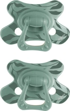 Difrax Fopspeen Natural 12+ Maanden Nature - Sage/Groen Leafs- 2 Stuks