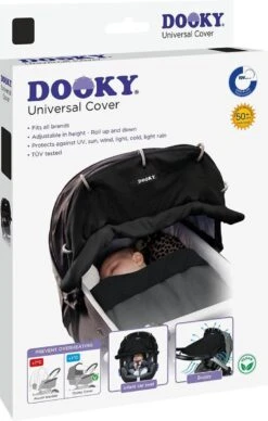 Dooky Universal Cover Zonnescherm Kinderwagen - Uni Zwart -Aanbiedingen BIBS Winkel 764x1200 10