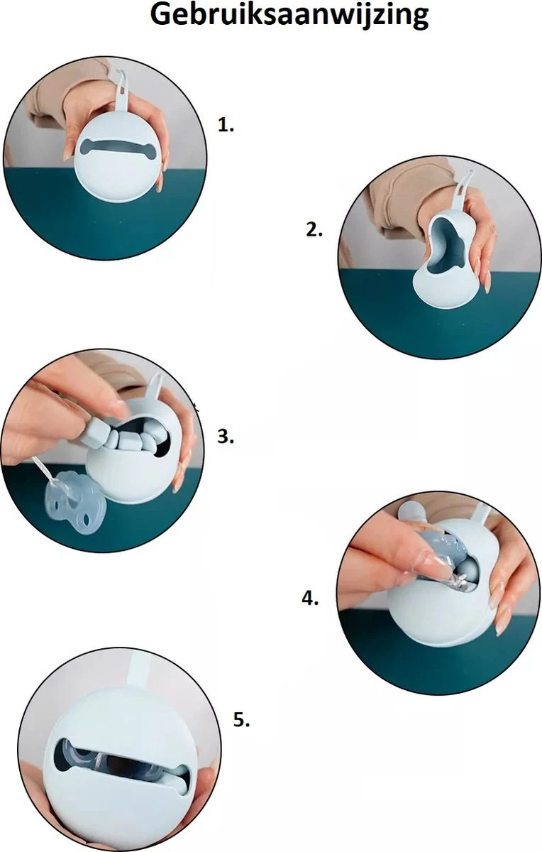 2 Stuks - Siliconen Speenhouder Baby - Blauw & Navy 2 2 Stuks - Siliconen Speenhouder Baby - Blauw & Navy - Afbeelding 2