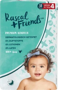 Rascal+Friends Baby Luiers Maat 4, 10-15 Kg (31 Stuks)