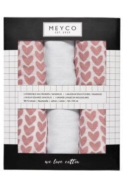 Meyco Knitted Heart Swaddle - 3-pack - Hydrofiel - Pink - 120x120cm 9 Meyco Knitted Heart Swaddle - 3-pack - Hydrofiel - Pink - 120x120cm -Aanbiedingen BIBS Winkel 800x1200 77